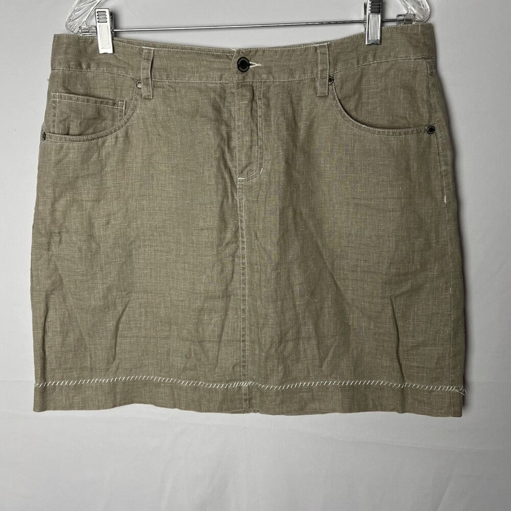 Resortcore Linen 5 Pocket Skirt Tan Women 12 Coastal Classic Tori Richard Island